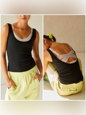 NWOT Free People FP Movement Step One Tank - black - XS, S, M, L